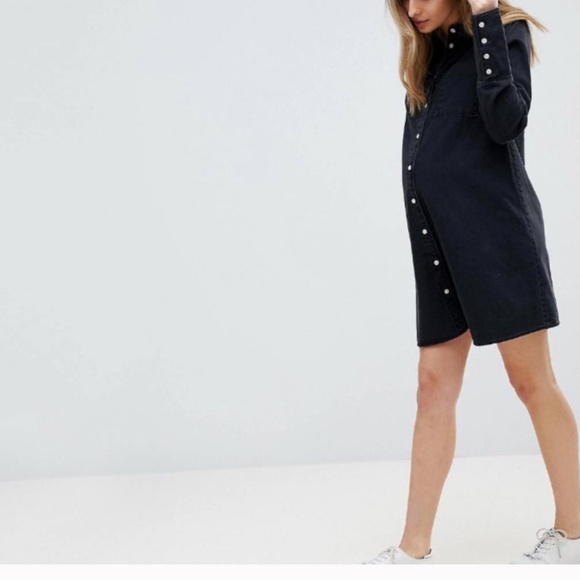 ASOS | Dresses | Asos Black Denim Maternity Dress | Poshmark